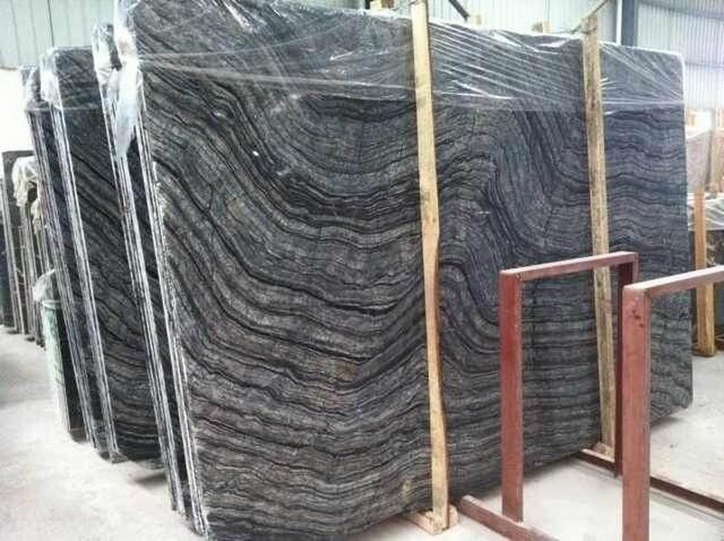 Black Wooden Grainy Marble