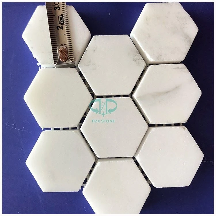 Carrara White Hexagon Bathroom Mosaic Tiles