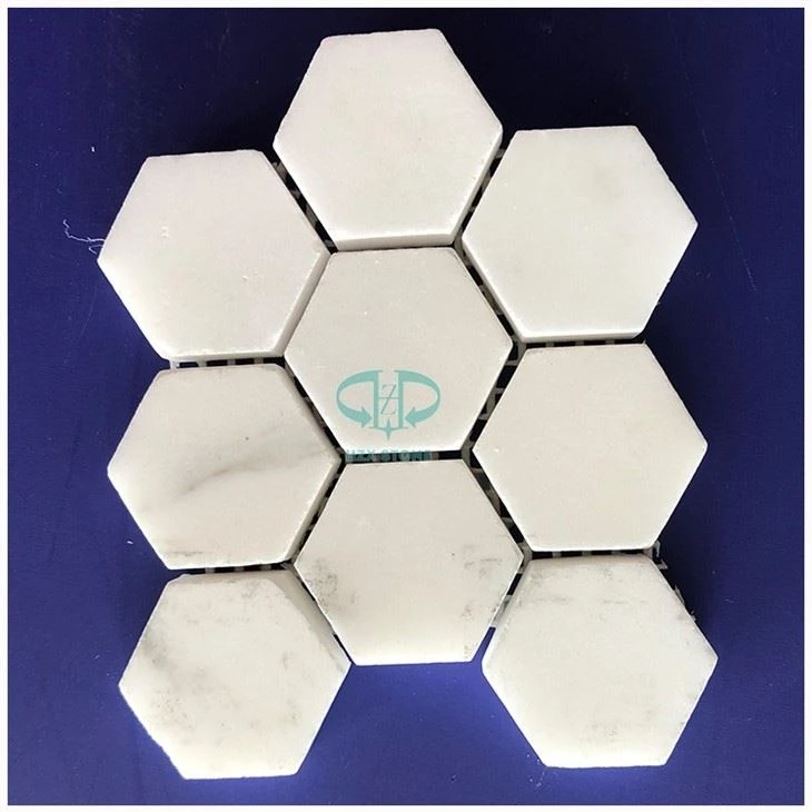 Carrara White Marble Hexagon Mosaic Tiles